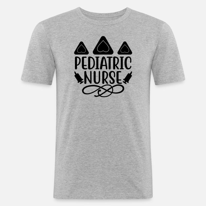 Kinderkrankenschwester - Männer Slim Fit T-Shirt - Grau meliert