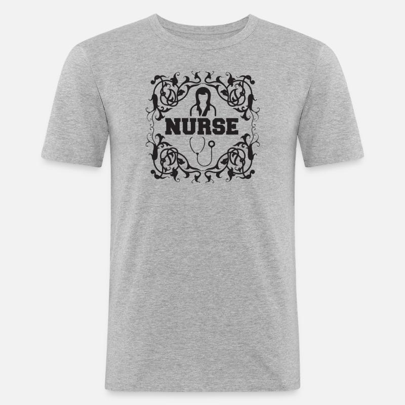 Krankenschwester - Männer Slim Fit T-Shirt - Grau meliert
