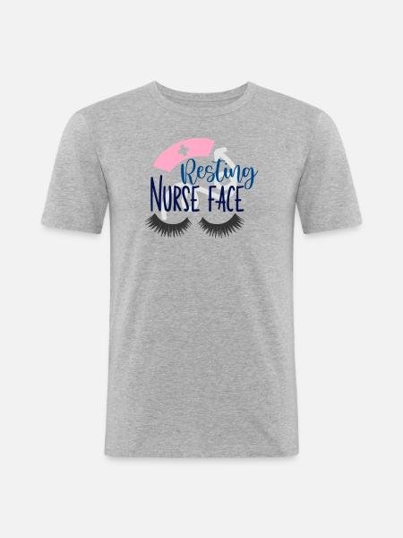 Resting Nurse Face - Men's Slim Fit T-Shirt - heather grey