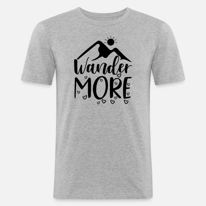 Wandert mehr Wandershirt - Männer Slim Fit T-Shirt - Grau meliert