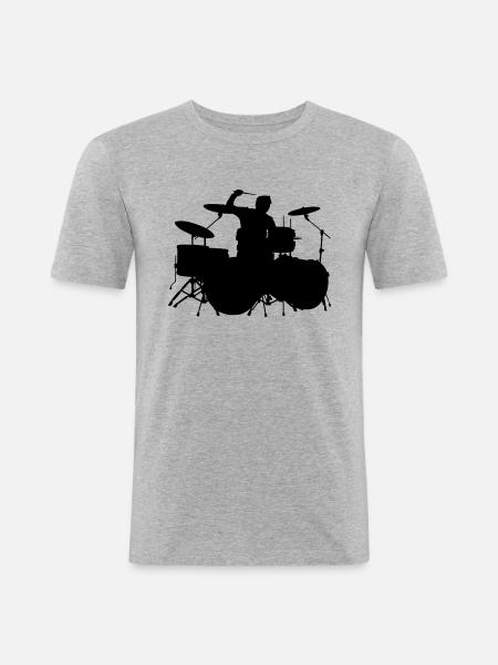Joueurs de batterie - T-shirt près du corps Homme - gris chiné