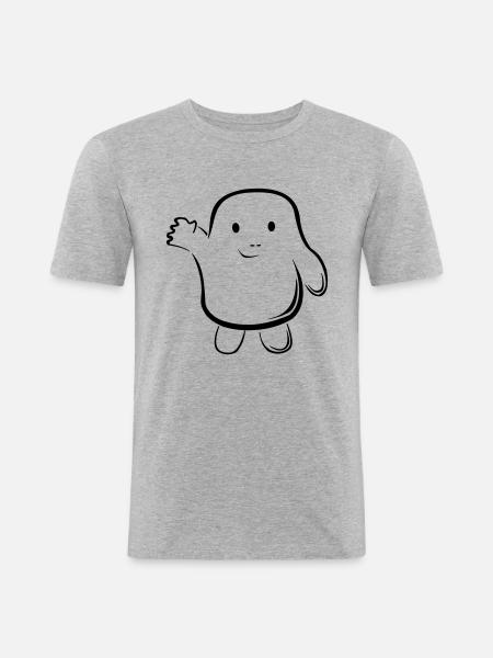 adipeux - T-shirt près du corps Homme - gris chiné