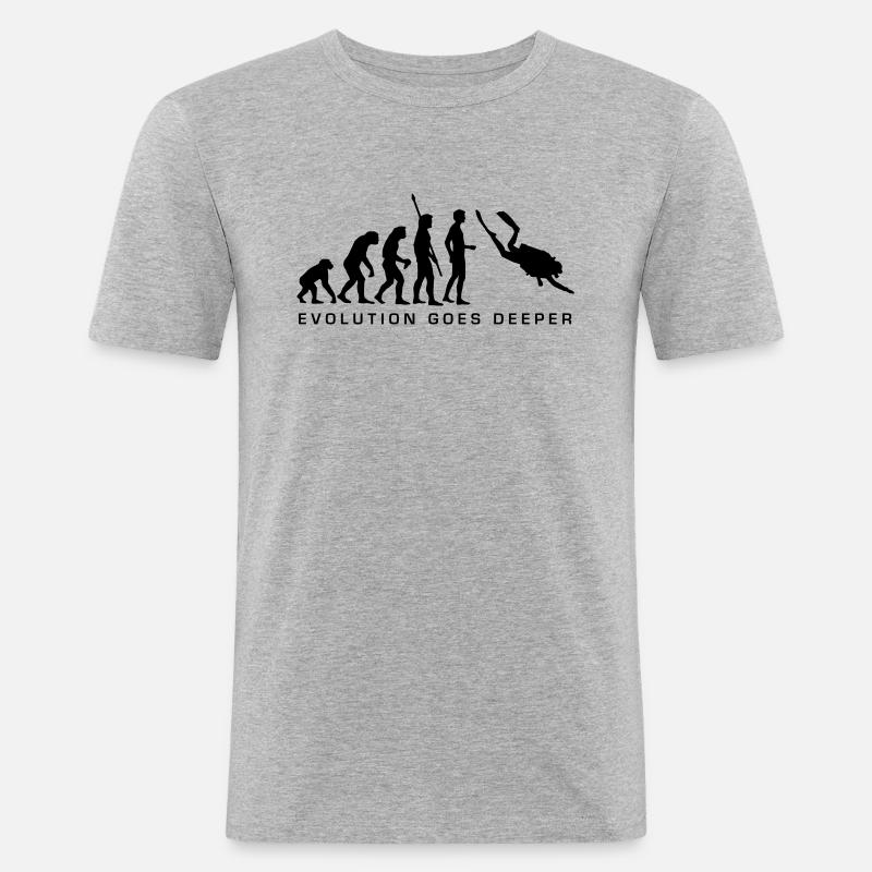 evolution_taucher_b - Men's Slim Fit T-Shirt - heather grey