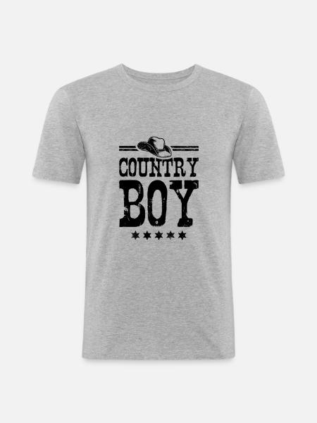 Country Boy - Men's Slim Fit T-Shirt - heather grey
