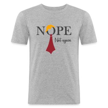 Non. Pas encore - T-shirt près du corps Homme - gris chiné - Devant - Nik (191cm)
