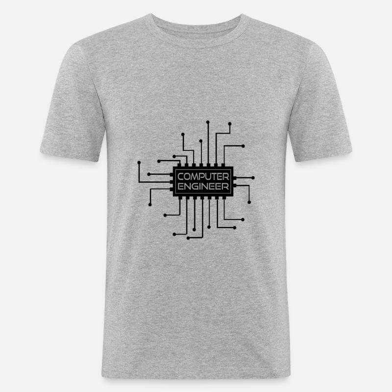 Computer engineer - Computer Ingenieur - Männer Slim Fit T-Shirt - Grau meliert
