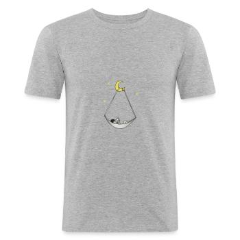 Night History - Men's Slim Fit T-Shirt - heather grey - Front - Nik (191cm)