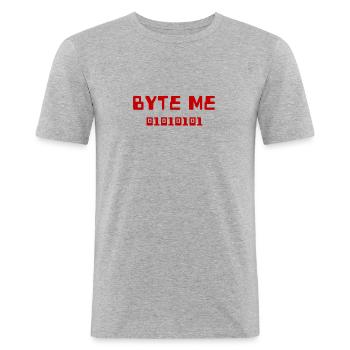 BYTE moi - T-shirt près du corps Homme - gris chiné - Devant - Nik (191cm)