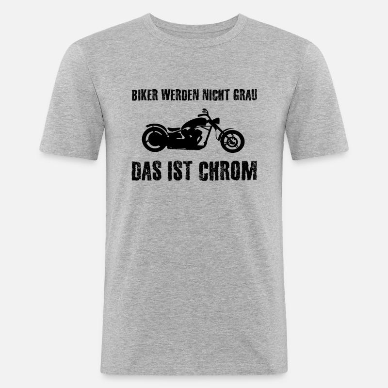 Motorrad - Männer Slim Fit T-Shirt - Grau meliert