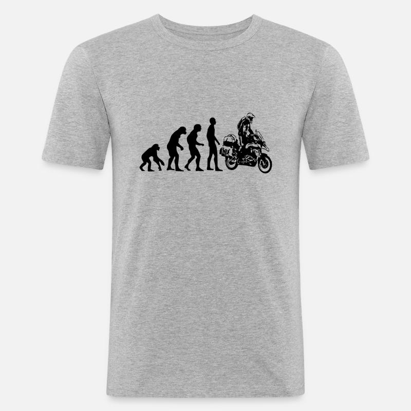 Human Evolution Enduro - Männer Slim Fit T-Shirt - Grau meliert