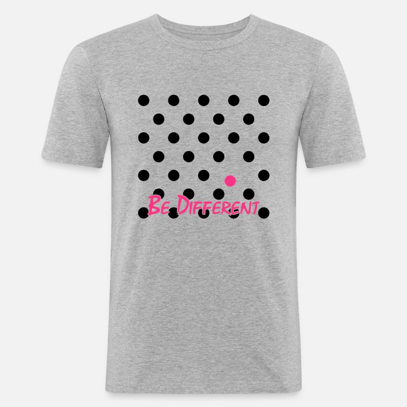 Be Different Polka Dots - Männer Slim Fit T-Shirt - Grau meliert