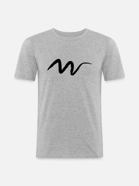 Cool curves brushstroke graffiti line - Men's Slim Fit T-Shirt - heather grey