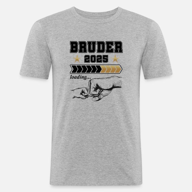 Bruder Loading 2025 - Männer Slim Fit T-Shirt - Grau meliert