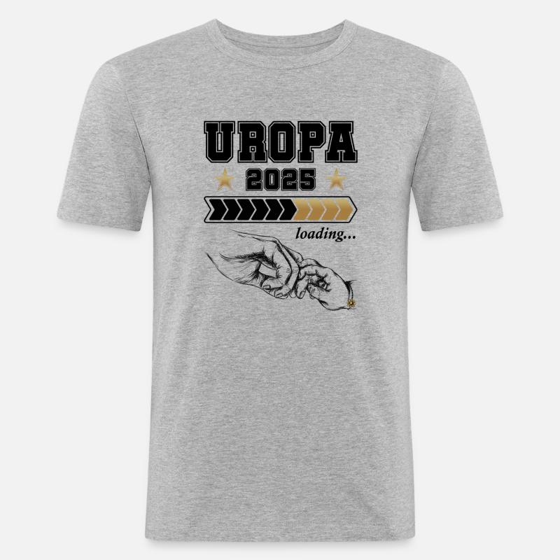 Uropa Loading 2025 - Männer Slim Fit T-Shirt - Grau meliert