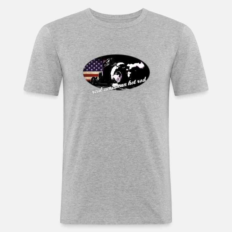 hot_rod_1 - Obcisła koszulka męska - szary melanż