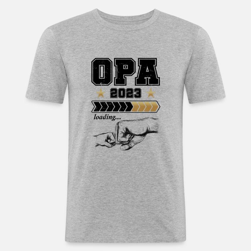 Opa Loading 2023 - Männer Slim Fit T-Shirt - Grau meliert