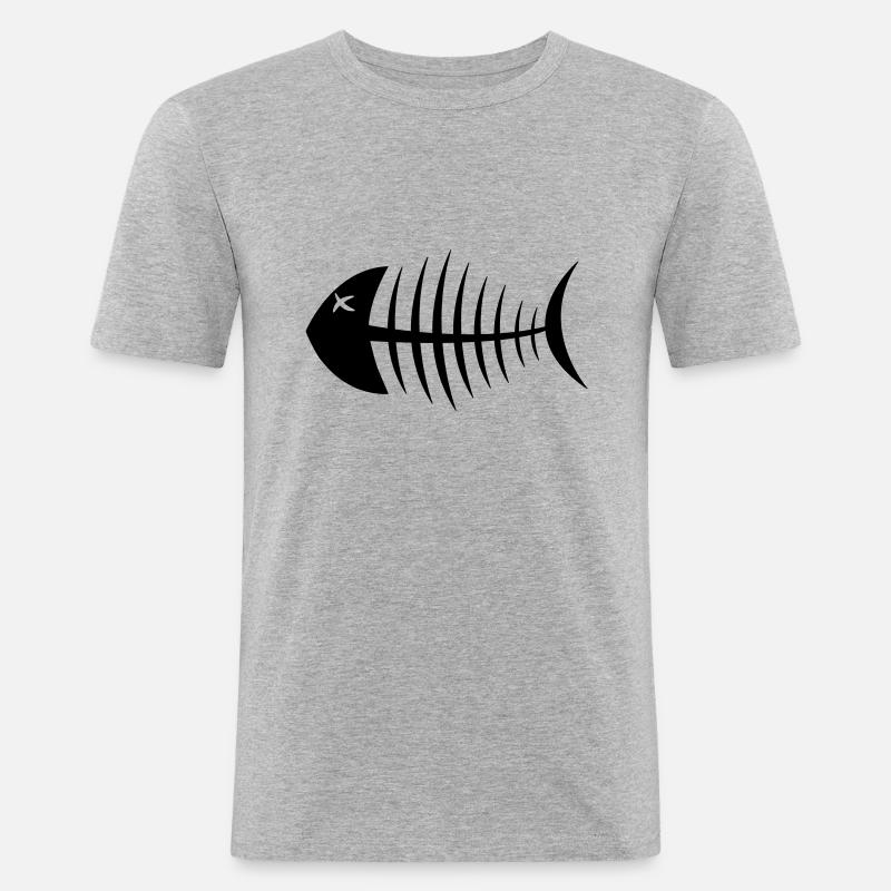 Fischgrätenmuster 2 - Männer Slim Fit T-Shirt - Grau meliert