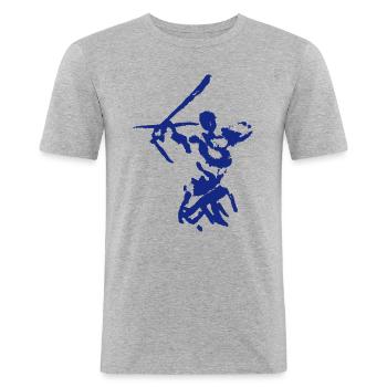 Bogenschütze - Männer Slim Fit T-Shirt - Grau meliert - Vorne - Nik (191cm)