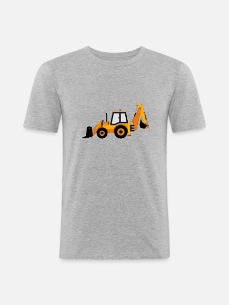 Bagger Geschenk Geschenkidee - Männer Slim Fit T-Shirt - Grau meliert