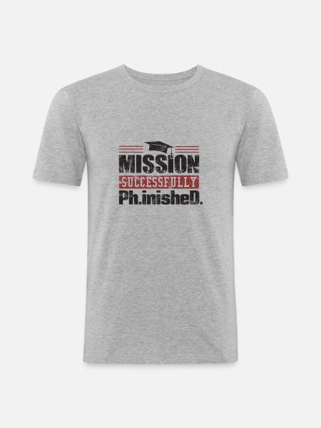 Mission Succsessfully Finished Gift - Men's Slim Fit T-Shirt - heather grey