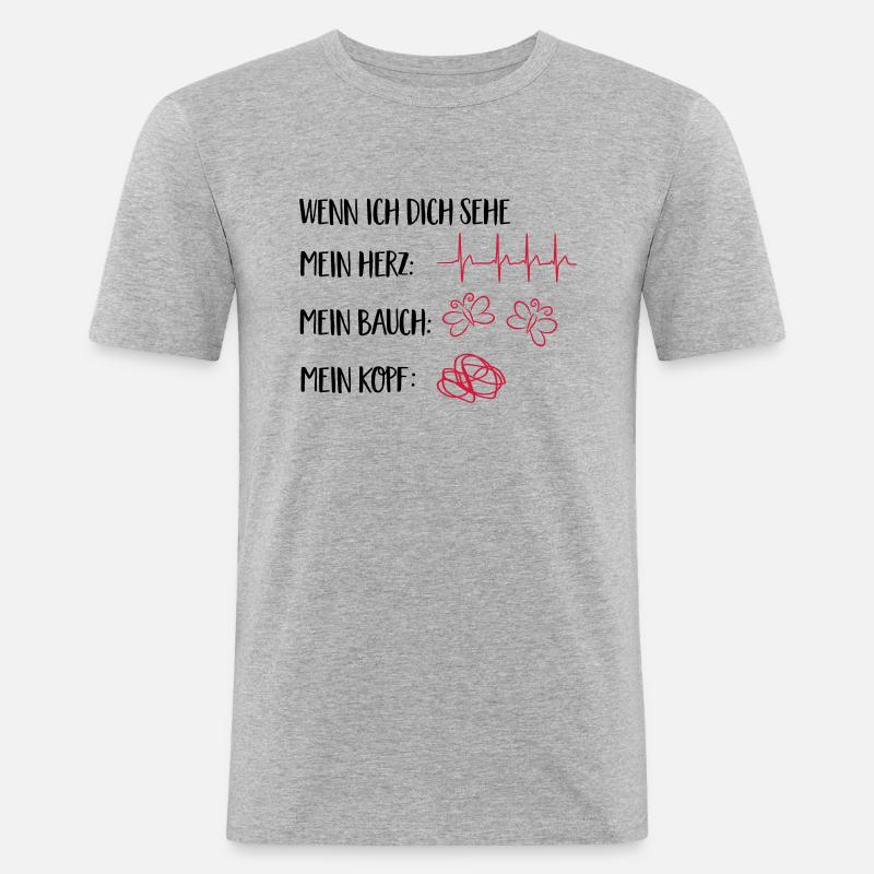 verliebt - Männer Slim Fit T-Shirt - Grau meliert