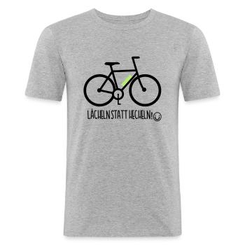 E-Bike Pedelec lustiges Geschenk Fahrrad eMTB Rad - Männer Slim Fit T-Shirt - Grau meliert - Vorne - Nik (191cm)