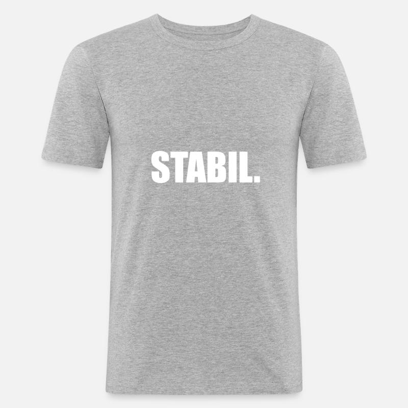 Stabil. - Männer Slim Fit T-Shirt - Grau meliert