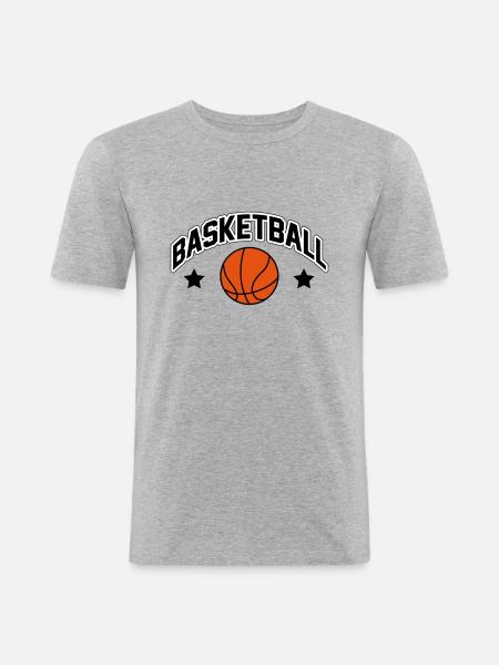 Basketball - Männer Slim Fit T-Shirt - Grau meliert
