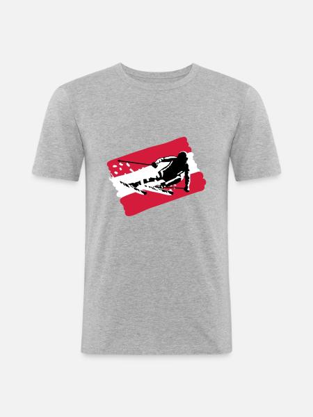 Ski Austria, skiing - Men's Slim Fit T-Shirt - heather grey