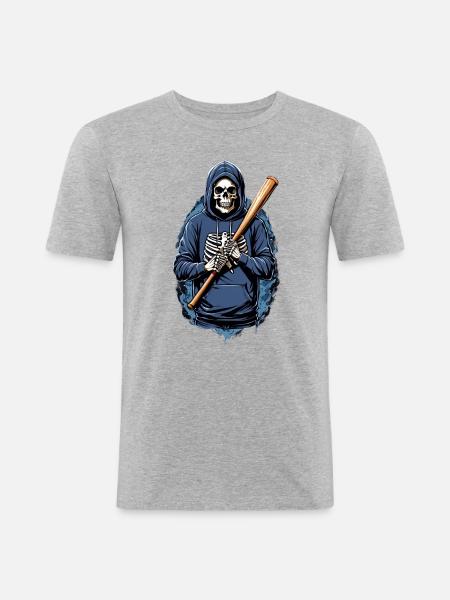 Demon Skull - Men's Slim Fit T-Shirt - heather grey
