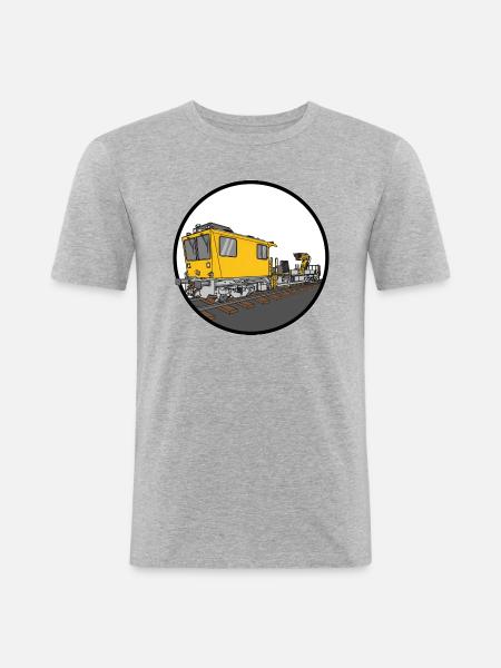 GAF Gleisarbeitsfahrzeug Gleisbauer - Männer Slim Fit T-Shirt - Grau meliert