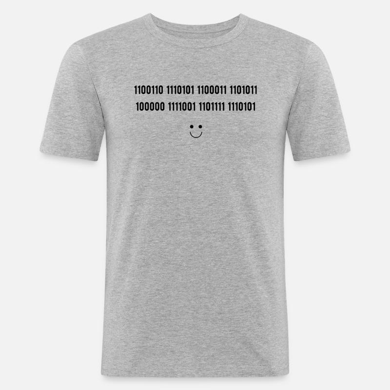 Geheimcode - Männer Slim Fit T-Shirt - Grau meliert