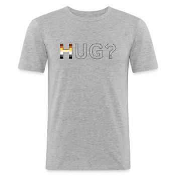 HUG black - Men's Slim Fit T-Shirt - heather grey - Front - Nik (191cm)