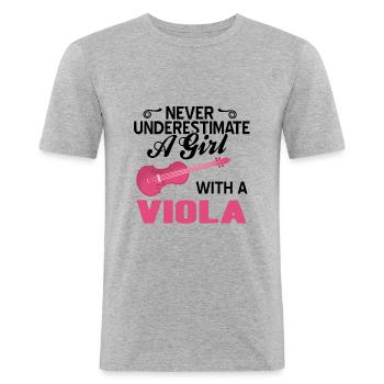 Bratsche - Männer Slim Fit T-Shirt - Grau meliert - Vorne - Nik (191cm)