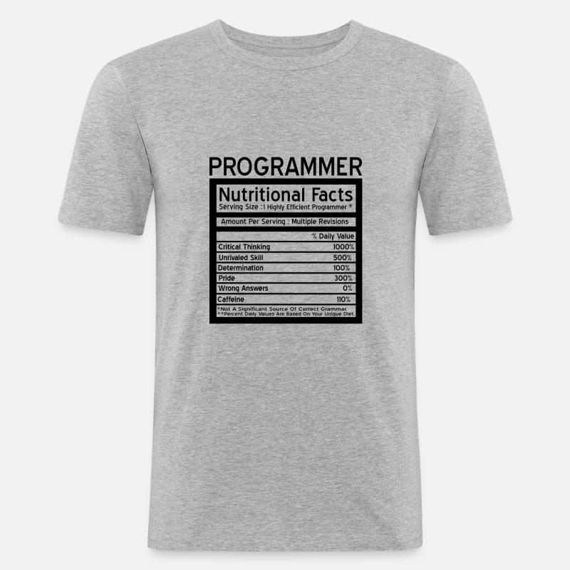 programmør - Herre Slim Fit T-Shirt - grå meleret