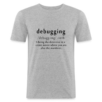 Programmierer - Männer Slim Fit T-Shirt - Grau meliert - Vorne - Nik (191cm)