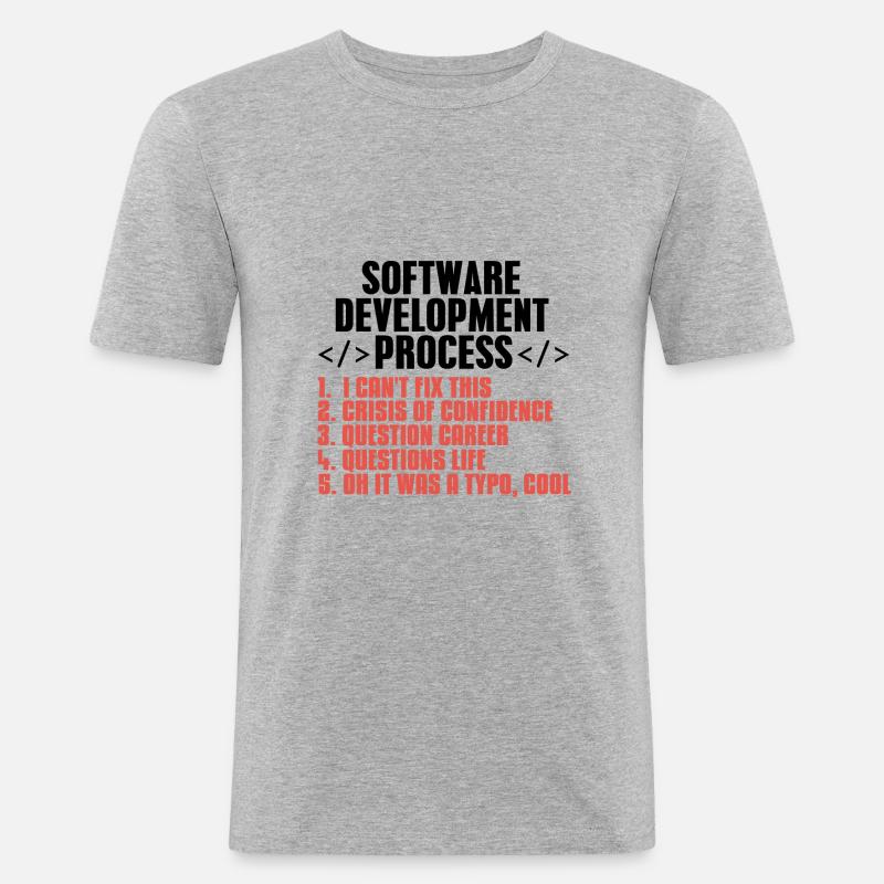 Programmierer Coder Softwareentwickler Geschenk - Männer Slim Fit T-Shirt - Grau meliert