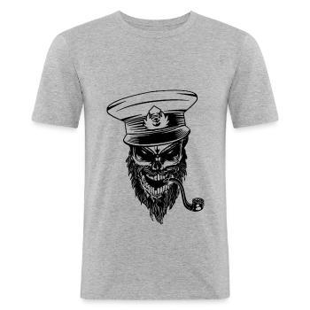 sailor - Men's Slim Fit T-Shirt - heather grey - Front - Nik (191cm)
