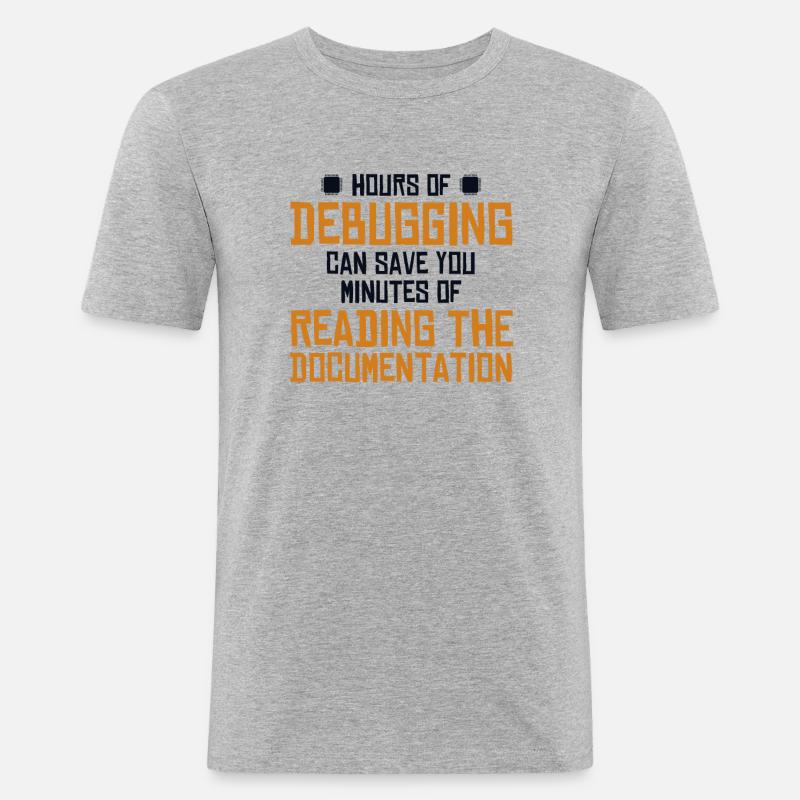 Hours Of Debugging Softwareingenieur Developer - Männer Slim Fit T-Shirt - Grau meliert