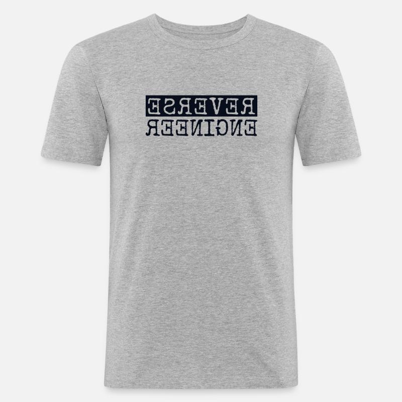 Reverse Engineer Softwareingenieur Developer - Männer Slim Fit T-Shirt - Grau meliert