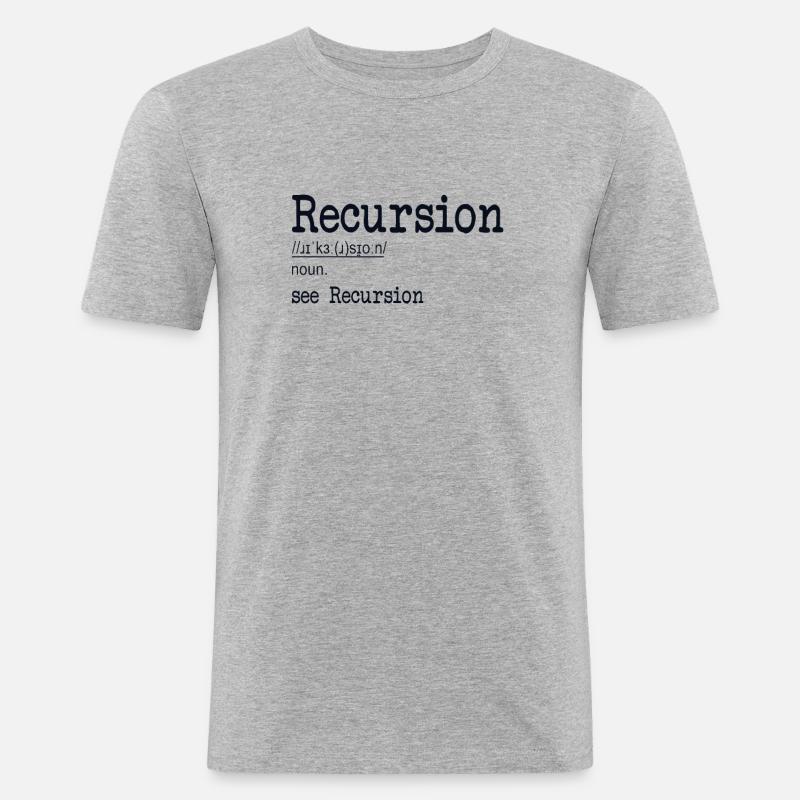 Recursion Definition Developer Coder Programmierer - Männer Slim Fit T-Shirt - Grau meliert
