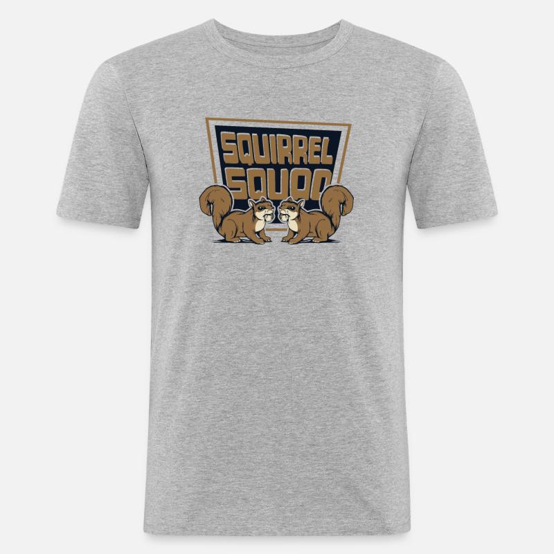 Squirrel Squad Squirrel Fuchshörnchen Eichhörnchen - Men's Slim Fit T-Shirt - heather grey