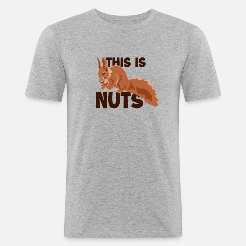This Is Nuts Fuchshörnchen Grauhörnchen - Männer Slim Fit T-Shirt - Grau meliert