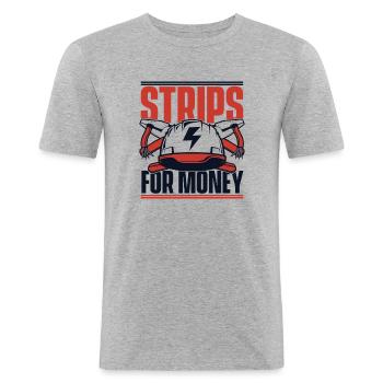 Strips For Money Electrical Engineer Electronics Technician - Men's Slim Fit T-Shirt - heather grey - Front - Nik (191cm)