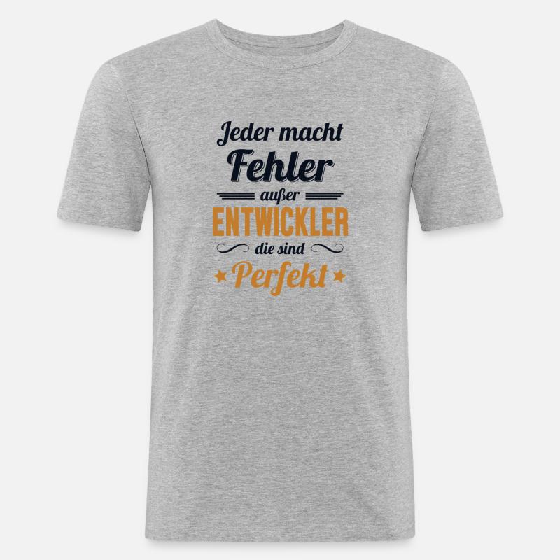 Entwickler Sind Perfekt Developer Coder - Männer Slim Fit T-Shirt - Grau meliert