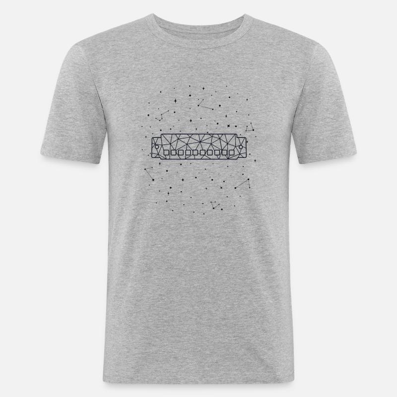 Sternbild Harmonica Constellation Harmonicist - Men's Slim Fit T-Shirt - heather grey
