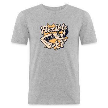 Flexible AF Ginga Capoeirista Tanzprofi - Männer Slim Fit T-Shirt - Grau meliert - Vorne - Nik (191cm)