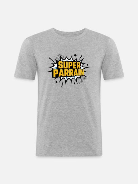 Super parrain - T-shirt près du corps Homme - gris chiné
