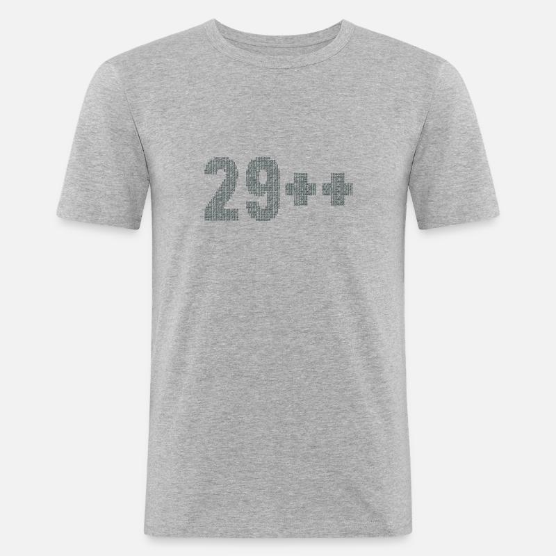 29++ Programmierer Softwareentwickler Coder 30. - Männer Slim Fit T-Shirt - Grau meliert