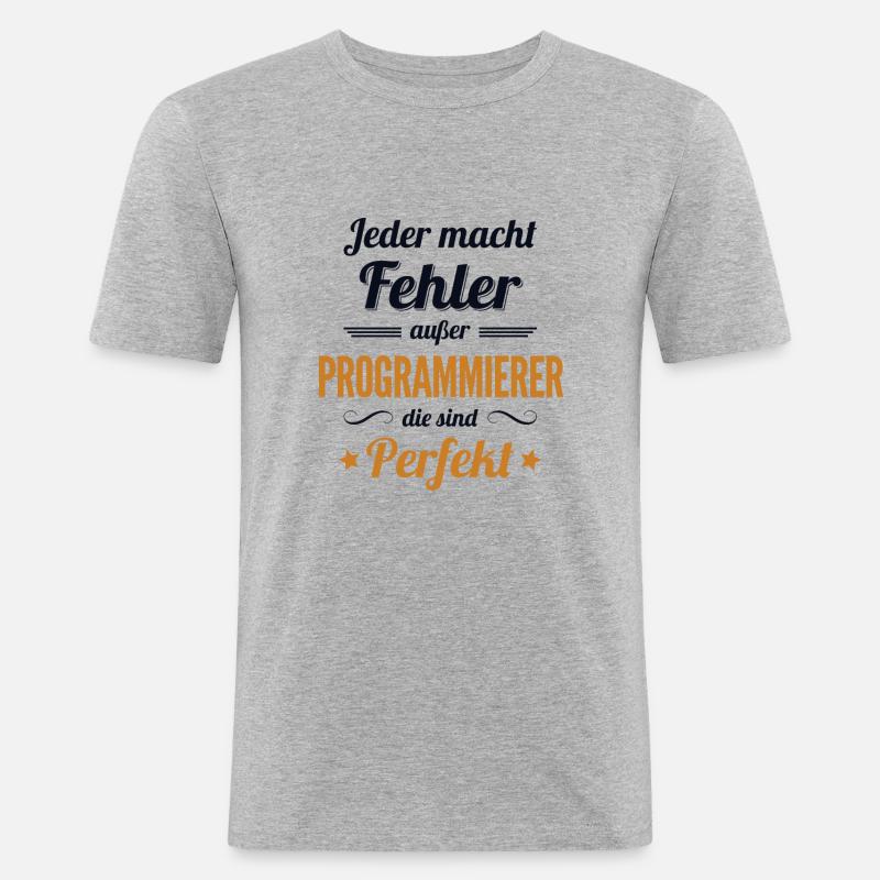 Programmierer sind Perfekt Developer Coder - Männer Slim Fit T-Shirt - Grau meliert